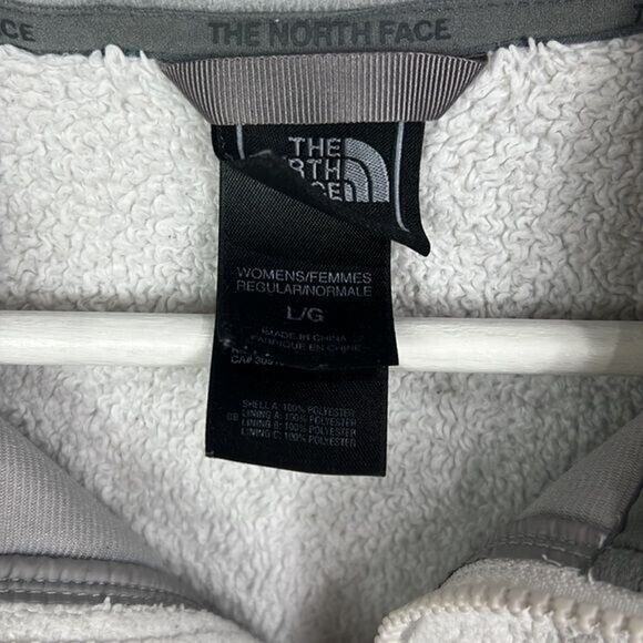 Womens Pale Gray The North Face Lightweight Fleece Jacket Size Large - Picture 2 of 5